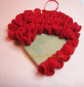 ruffle heart craft in progress
