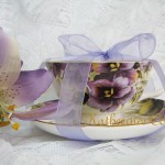 purple pansy teacup