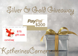 silver and gold giveaway button