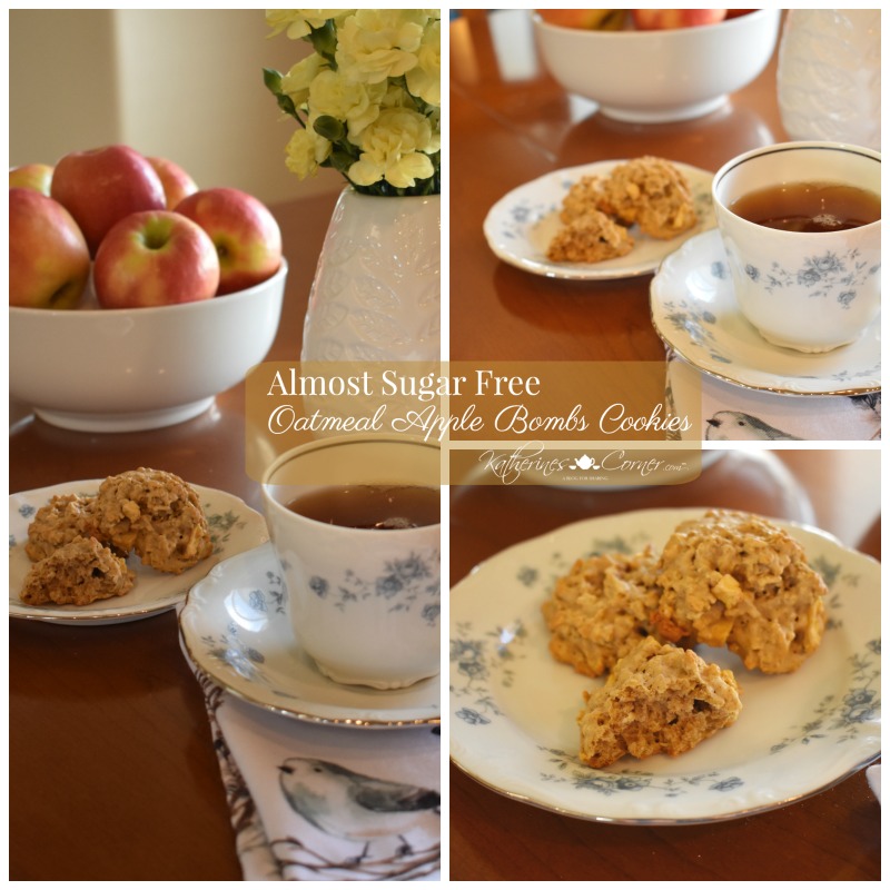 Almost Sugar Free Oatmeal Apple Bombs Cookies