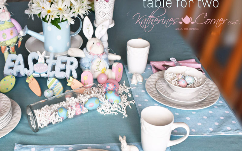 Easter bunny table for two