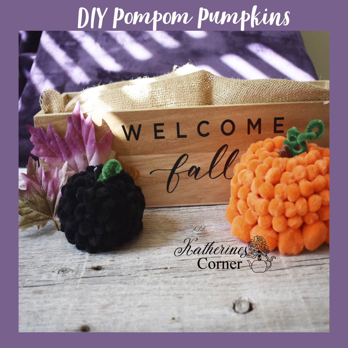 Welcome Autumn DIY Pompom Pumpkins