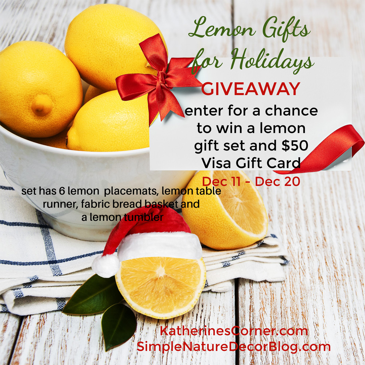 Lemon Home Decor Gift Set and $50 Visa Gift Card Giveaway