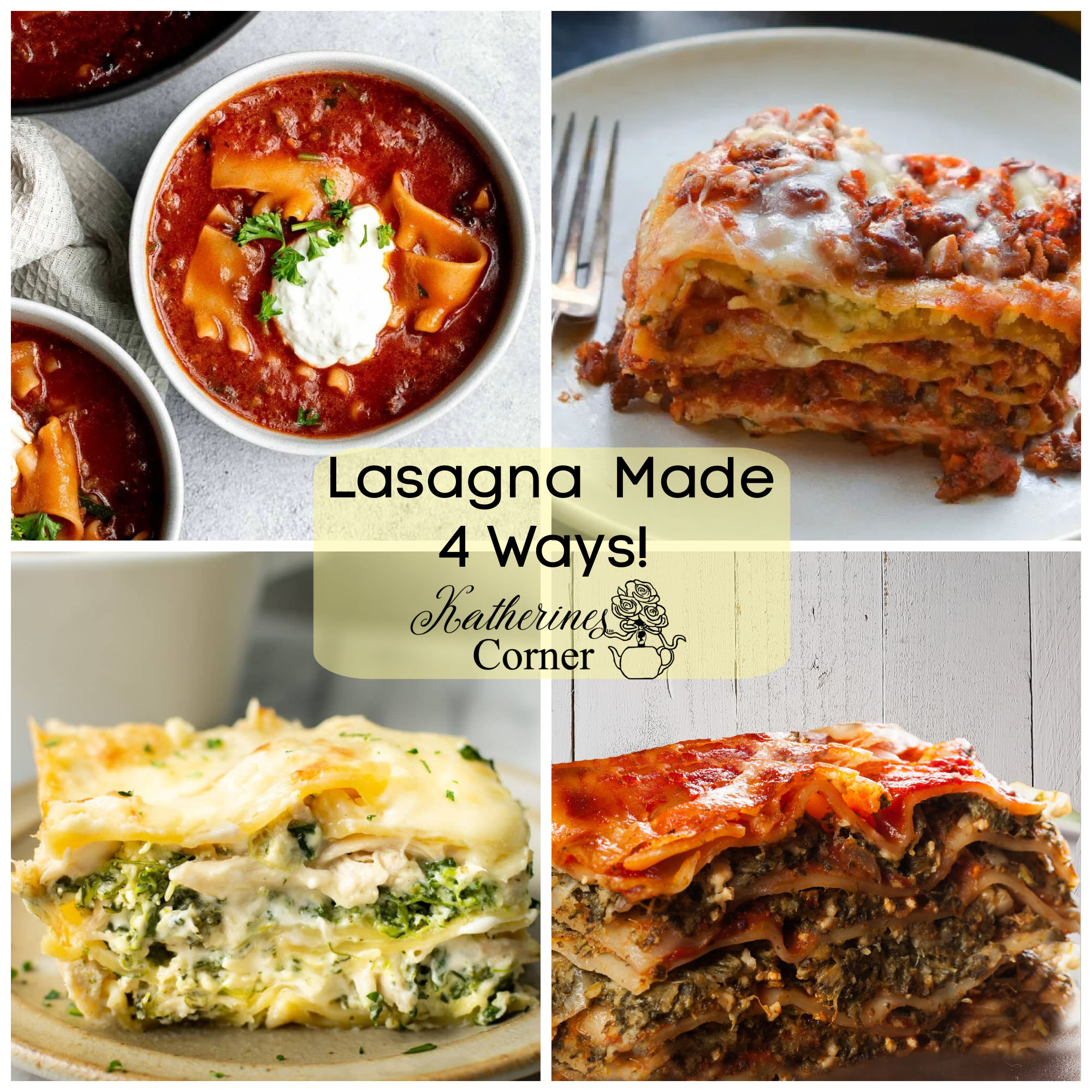 What’s For Dinner Lasagna 4 Ways