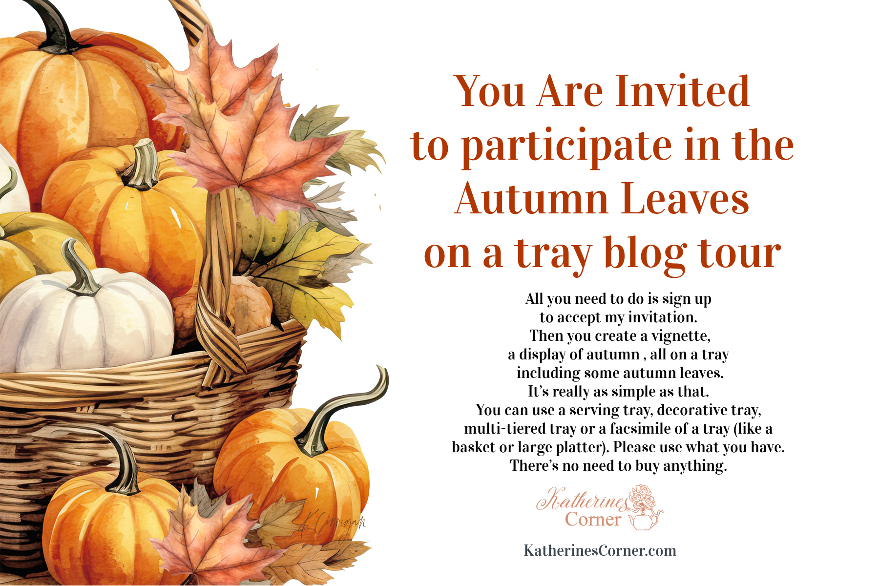 Autumn Leaves on a Tray Tour Invitation